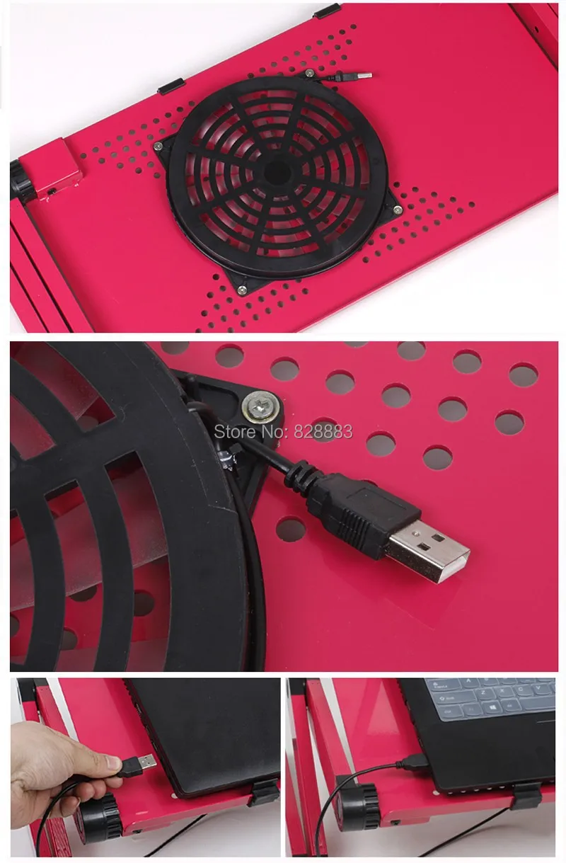 محمول مريح التبريد الجدول تقف للنوم المحمولة أريكة محمول الجدول طوي دفتر مكتب Lapdesks مع لوحة الماوس + كبيرة مروحة