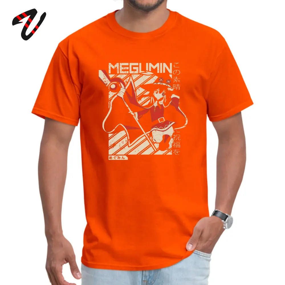 Megumin Kono Subarashii Tops Tees Fashionable Crew Neck Printed On Short Sleeve Pure Cotton Men T Shirts Summer Tshirts Megumin Kono Subarashii 22991 orange