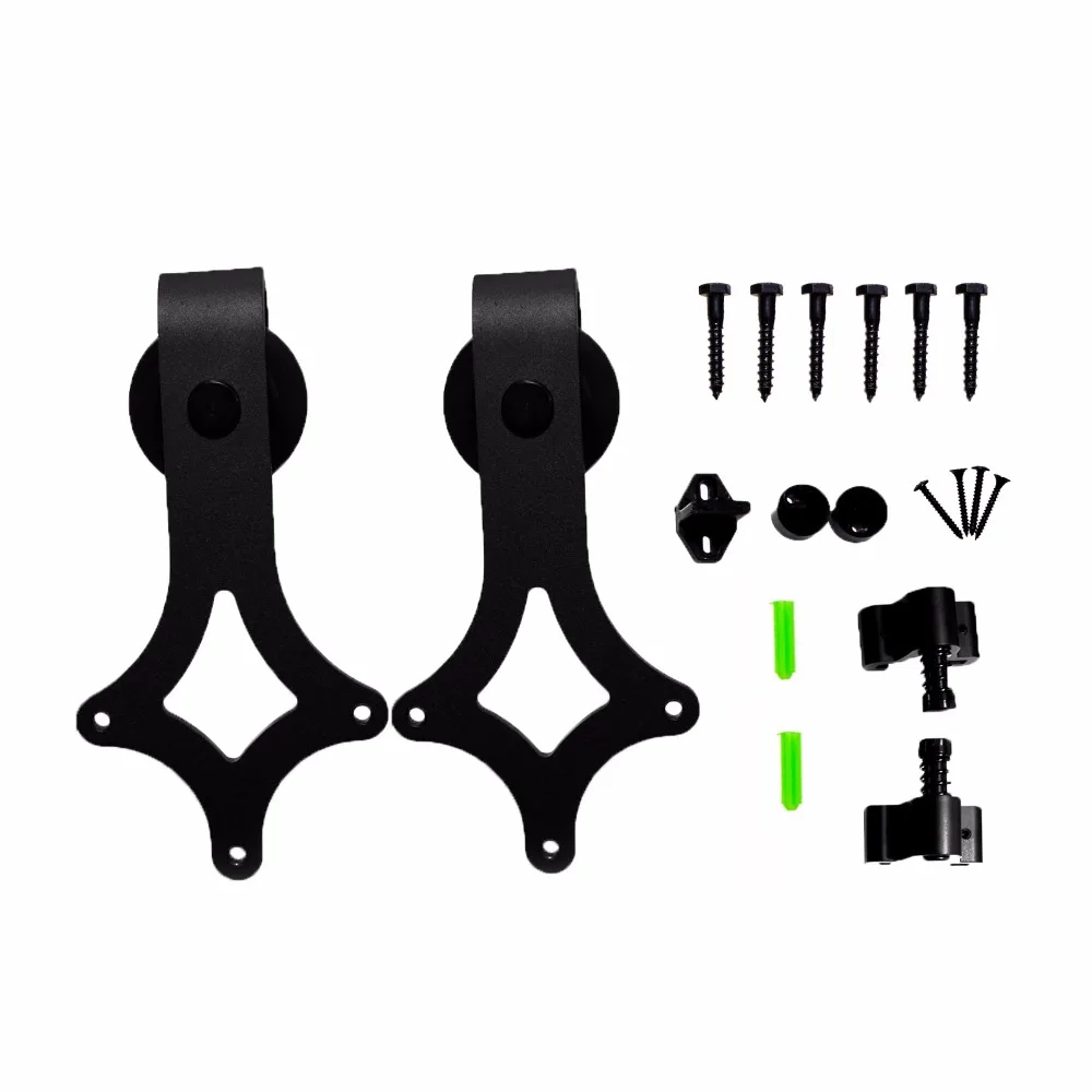 LWZH Sliding Barn Wood Door Basic Sliding Track Hardware Kit Hanger Roller for font b Closet