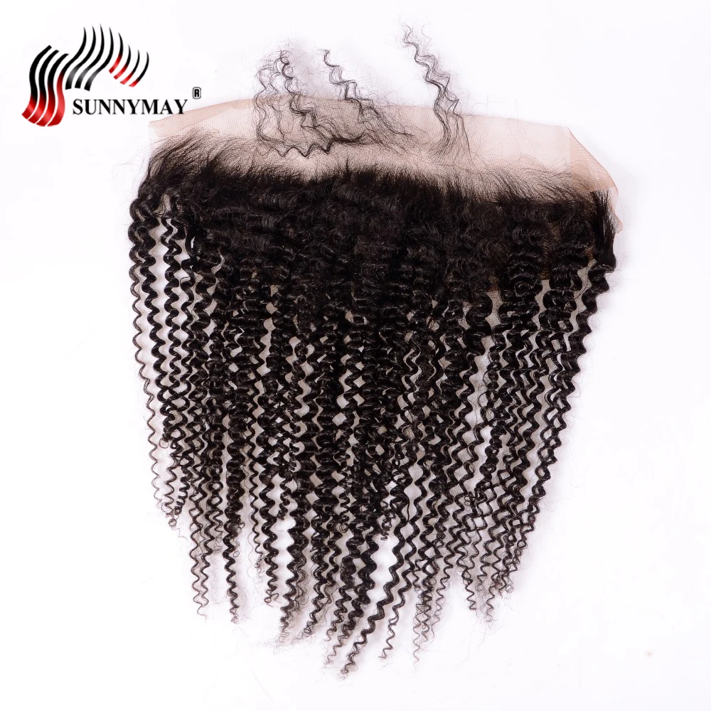 

Sunnymay Curly Lace Frontal 13x4 Pre Plucked Bleached Knots Malaysian Virgin Hair Kinky Curly Lace Frontal Clousre Baby Hair