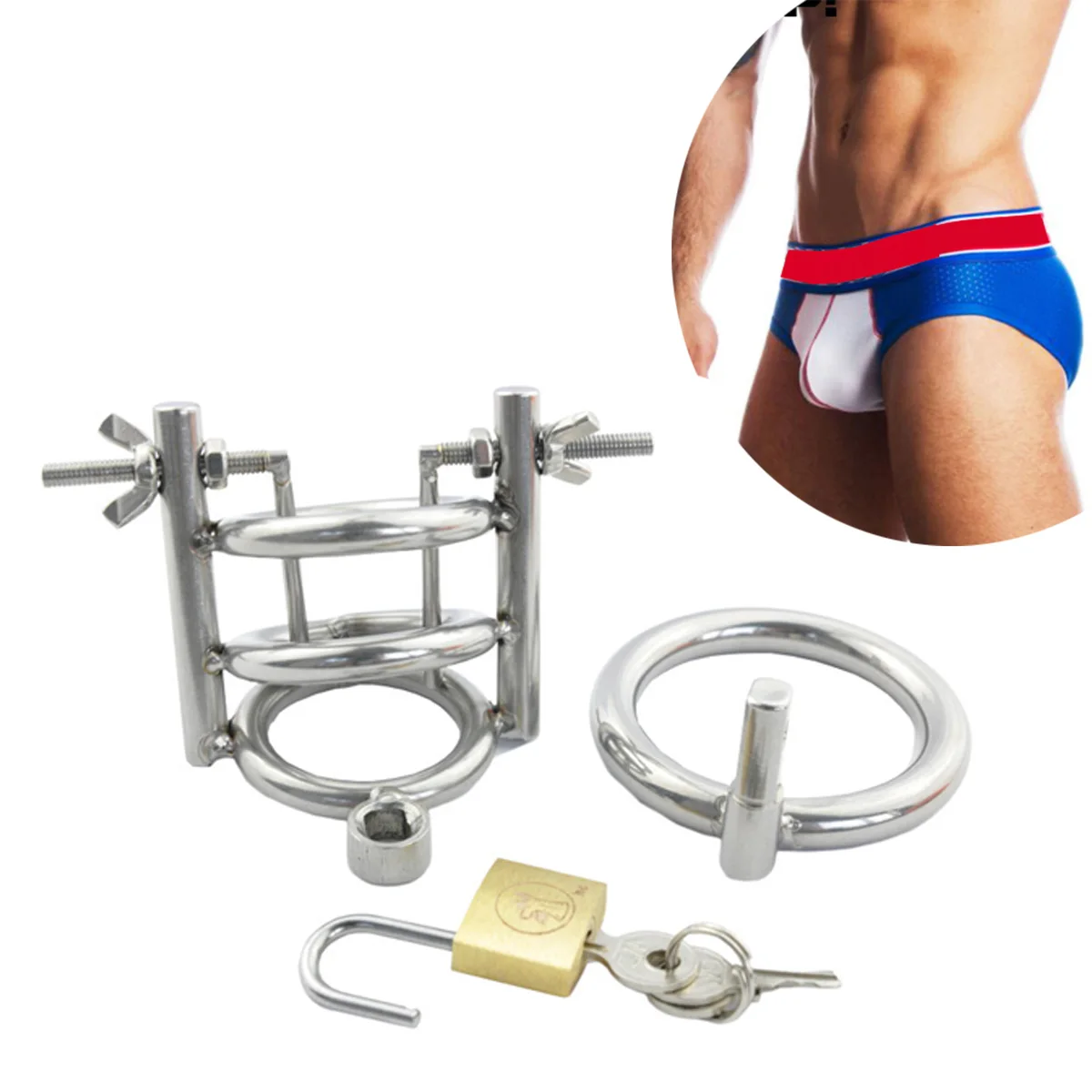 

New 304 Stainless Steel Stealth Lock Male Chastity Device Belt Penis Cage Cock Ring With Urethral Catheter Sounding BDSM Toys
