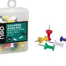 35 шт./компл. художественные принадлежности баррель УПАКОВКА цветной гвозди коробка H гвоздь 5 цветов гвоздь для стен H булавки Красочные булавки OBT005