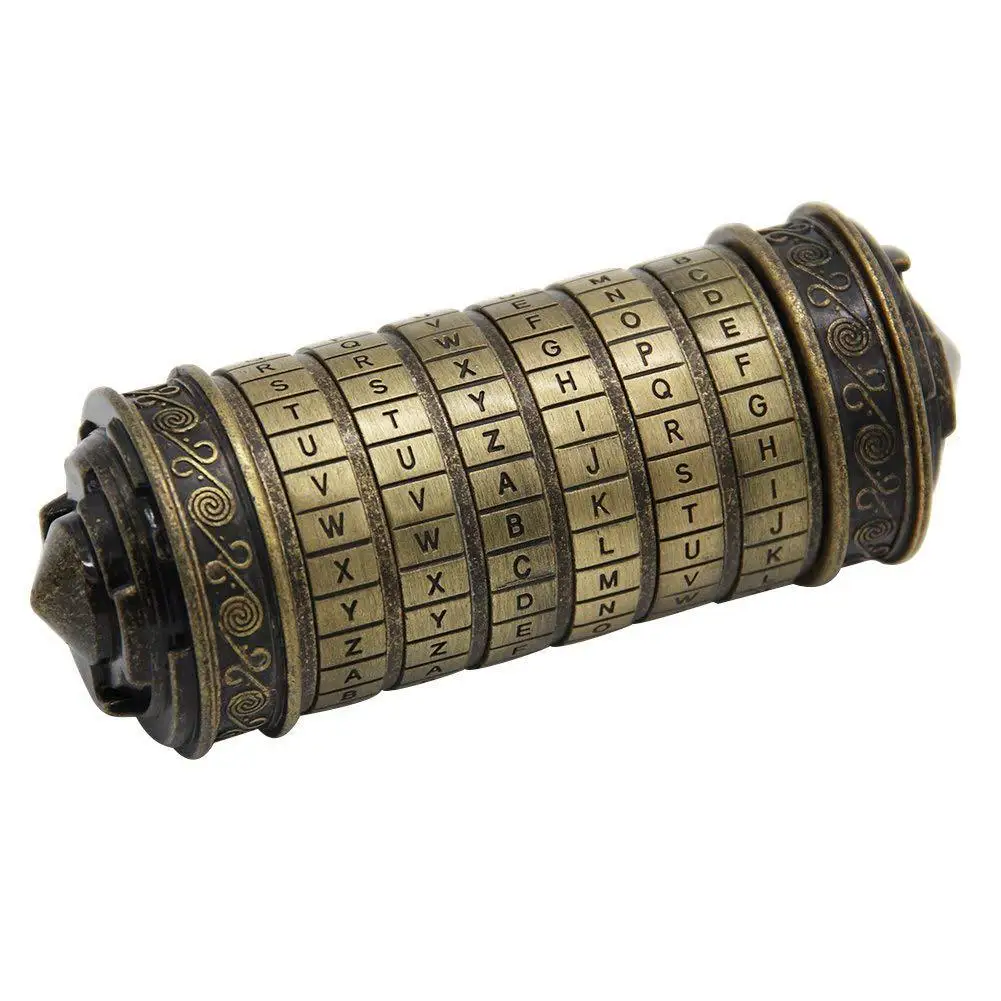 Leonardo da Vinci código juguetes de Metal criptex cerraduras boda cumpleaños Regalos de San Valentín regalo carta contraseña cámara de escape de accesorios - 1
