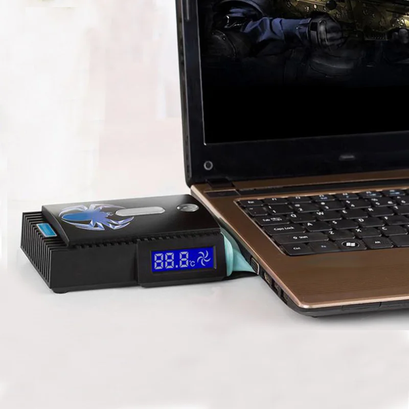 

Mini Portable Vacuum USB Laptop Cooler Air Extracting Exhaust LCD Temperature Display Cooling Fan CPU Cooler For Notebook Laptop