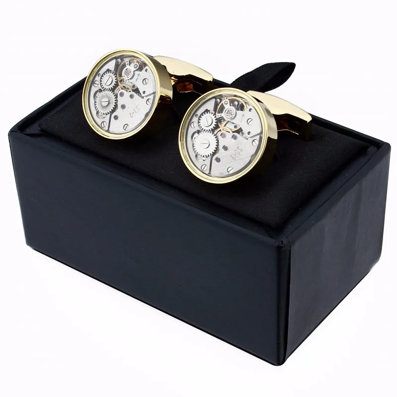 HAWSON модные ювелирные изделия часы Машина Запонки серебро и золото цвета Варианты превосходный подарок для мужчин