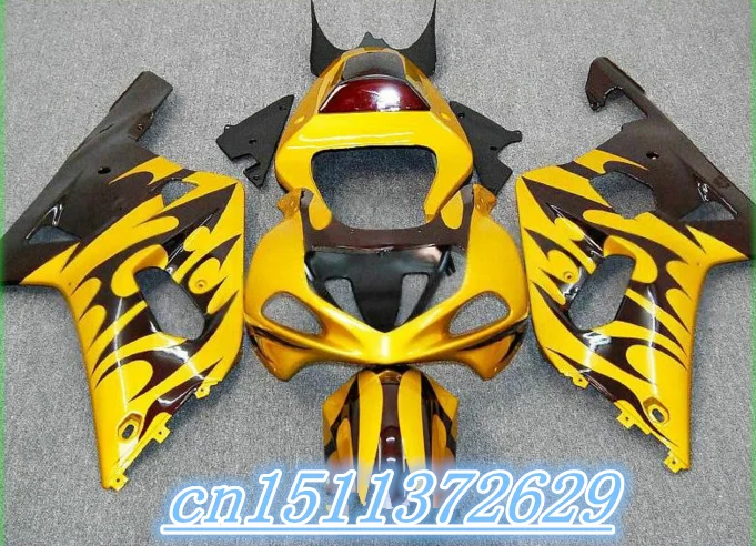 Bo ABS обтекатель комплект для GSXR600 GSXR750 2001-2003 GSXR 600 750 01 02 03 черный желтый мотоцикл