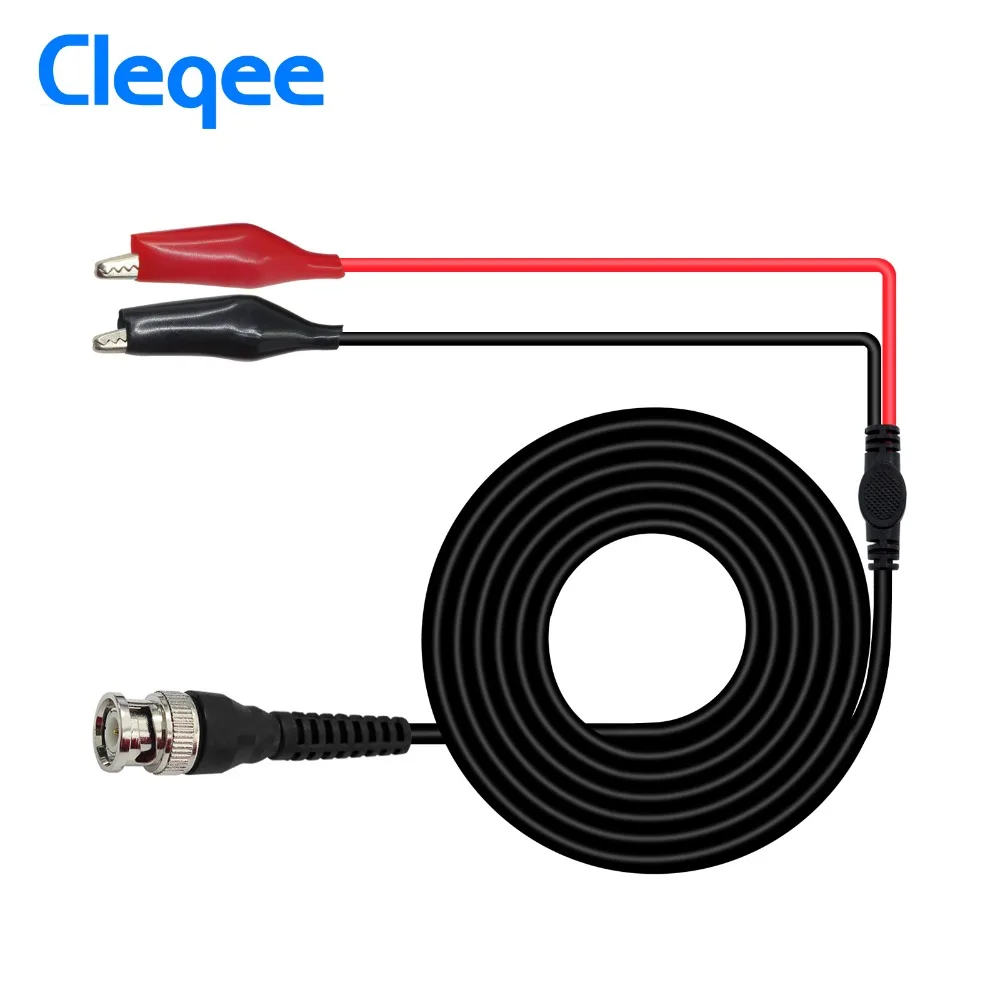 

Cleqee P1011 BNC Q9 Male Plug To Dual Alligator Clip Oscilloscope Test Probe Lead Cable 110cm Wholeasle