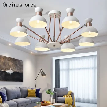 

Nordic modern minimalist iron Chandelier living room bedroom creative personality candy color matching spider chandelier