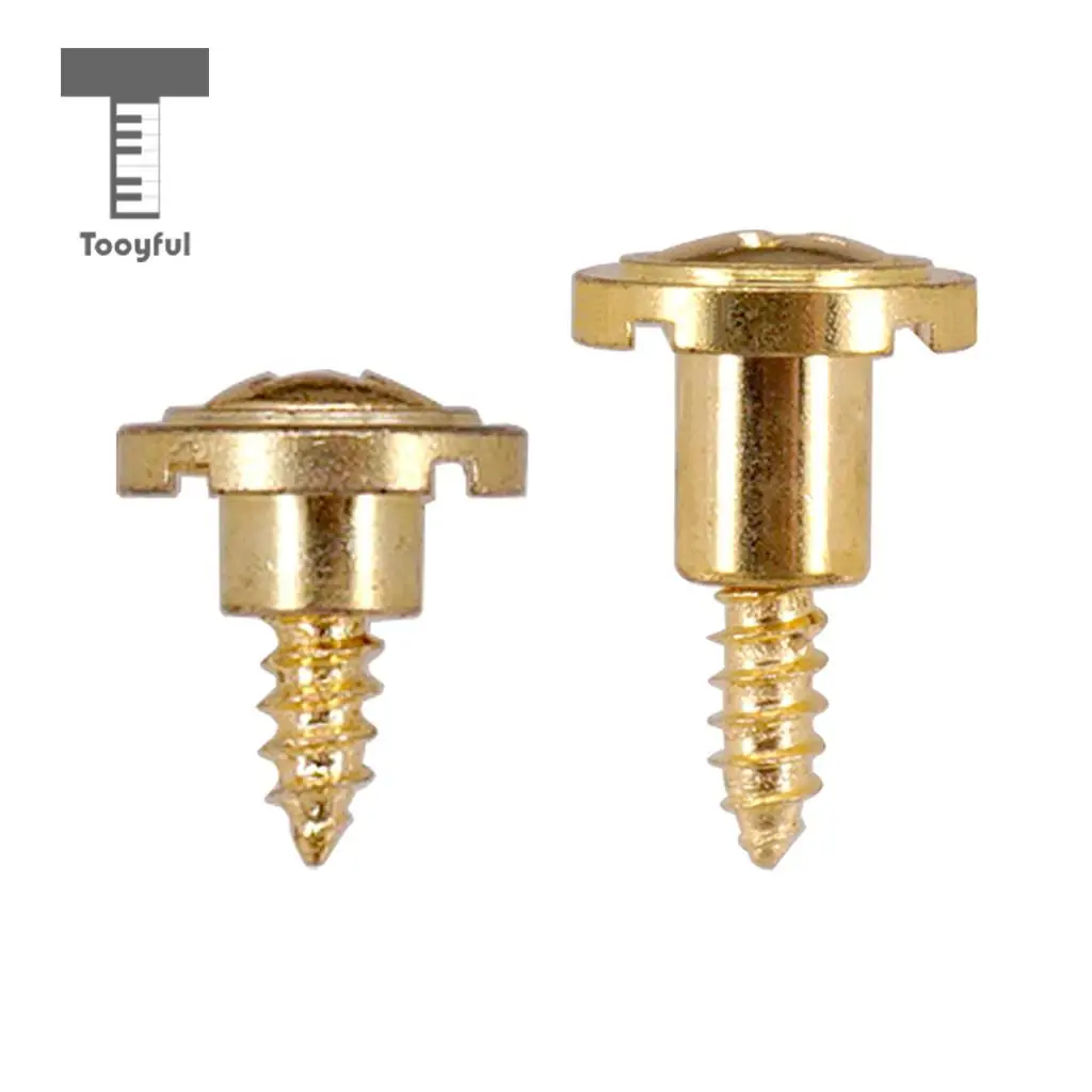 Tooyful Durable 2pcs Iron Guitar Round String Tree Retainer with Screws Set for Strat ST Electric Guitar Parts Golden