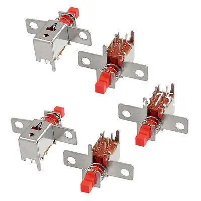 

AC 220V 3A 2NO 2NC Self-locking Type Contact DPDT Push Button Switch Red