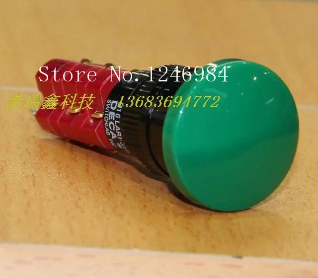 

[SA]M16 with lock button switch DECA Taiwan Progressive Alliance Round three -way green mushroom button D16LAR3-3AB--5pcs/lot