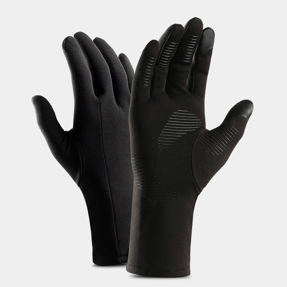 Унисекс зимние уличные спортивные перчатки теплые Сенсорный экран Полный пальцами ветрозащитный на флисовой подкладке бег Альпинизм