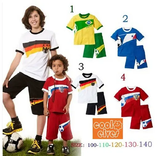 Summer Soccer Team Model Boy Costume Sets Baby/Kid/Child Football/Star