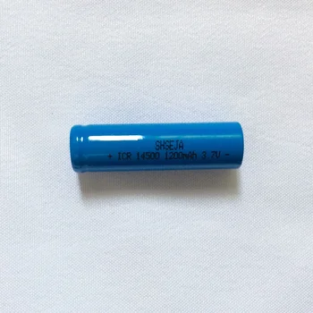 

1pcs ICR14500 1200mAh 3.7v 14500 li ion rechargeable Batteries led flashlight Flat Top Battery AA batteries