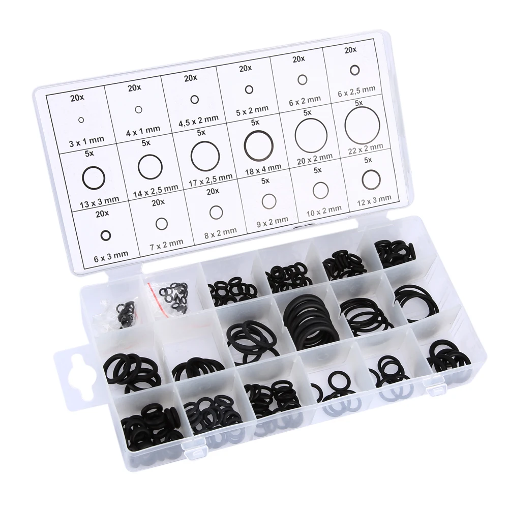 

O Ring Seal Gasket Pick Hooks Puller Remover Black 225pcs O-ring Assortment Tool Set Kit