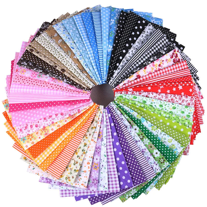 Nanchuang 얇은 코튼 패브릭 패치워크, DIY 바느질 스크랩북 천 티슈, 퀼트 바느질 패턴, 25x25m, 로트당 7 개