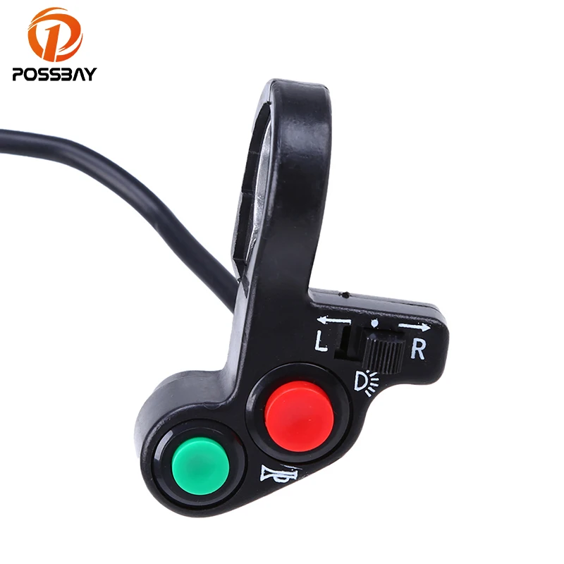 

POSSBAY 7/8'' 22mm Universal Motorcycle Handlebar Switches Electric Bike Lights Turn Signal&Horn Switch ON/OFF Button Switches