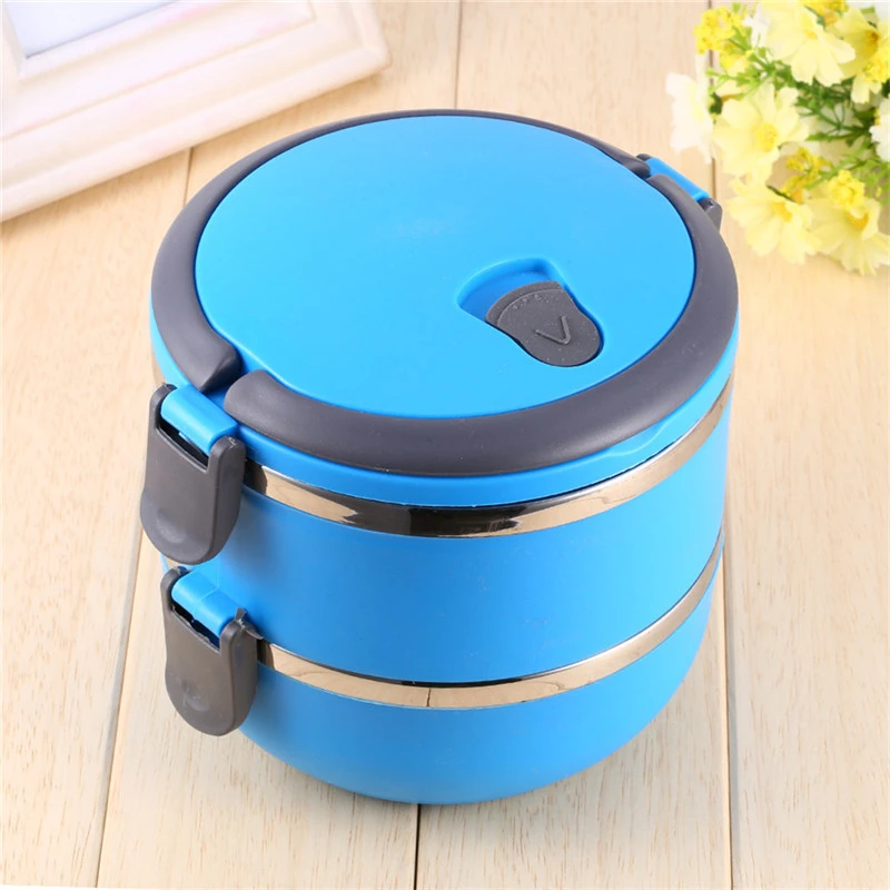 2 Layers Stainless Steel Thermal Insulated Lunch Box Bento Picnic Food Container 2 Layers Stainless Steel Thermal Insulated Lunch Box Bento Picnic Food Container