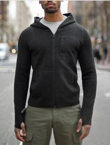Men's Autumn Winter Solid Knit Stripe Coat Jacket Long