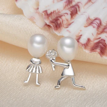 

gNpearl Freshwater Pearl Earrings natural pearlearrings 925 Sterling Silver jewelry trendy Confession gift Propose Marriage
