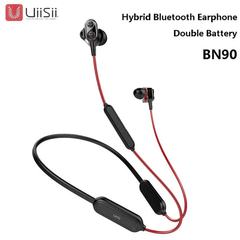 

UiiSii BN90 Wireless Bluetooth Headset HIFI Hybrid Technology In-Ear Earphone Dual Battery IPX5 Waterproof CSR BT4.1 earphone