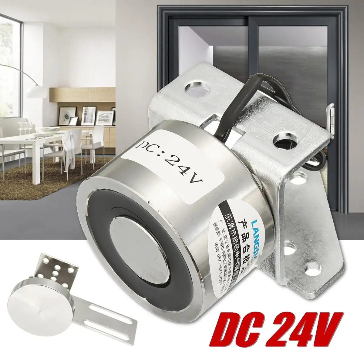 

DC24V 50Kg Round Type Electric Magnetic Screws Auto Door Locks Gate Electro Spring Power Access Control System
