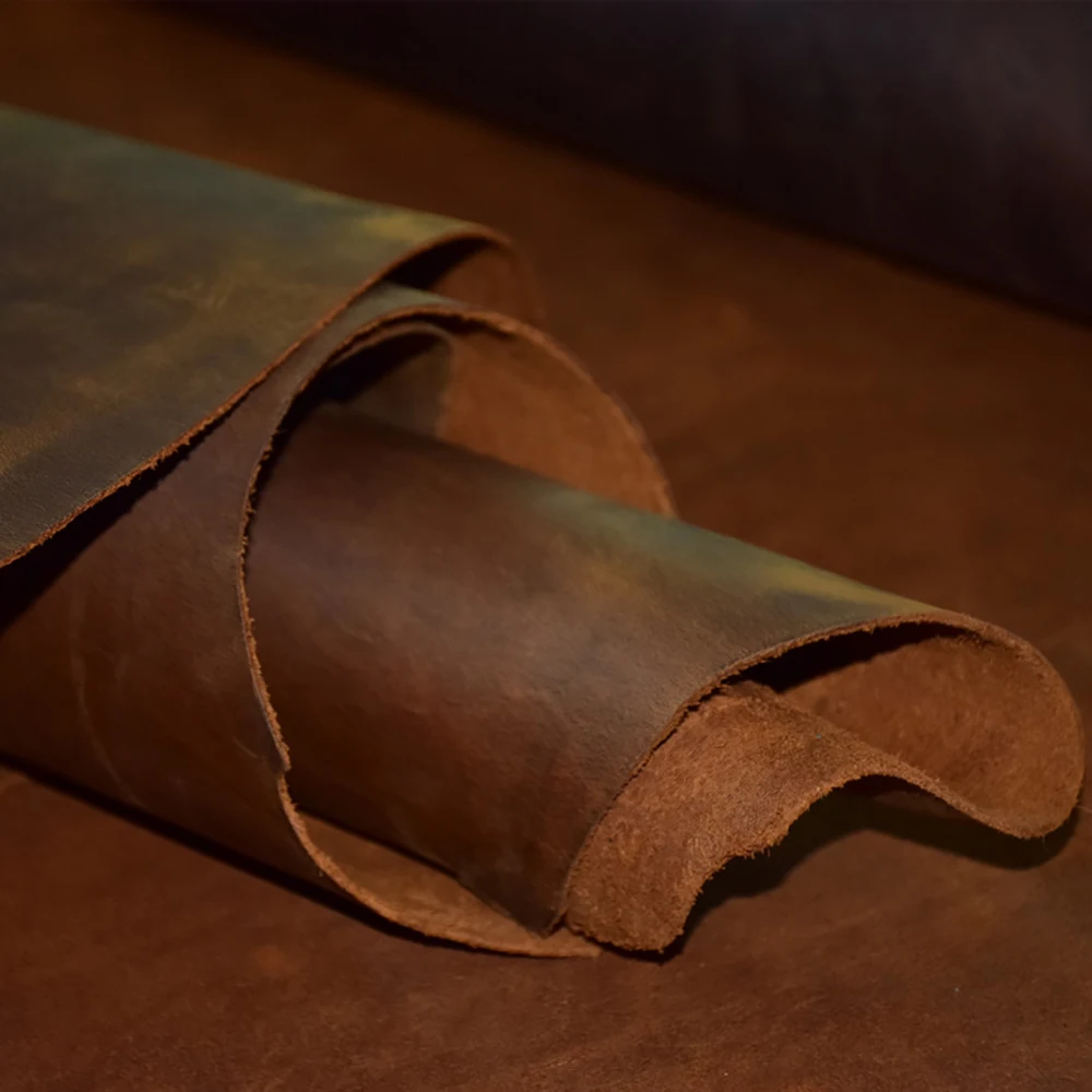 

Wholesale All Kinds Of Leather Natural Leather Crazy Horse Leather Waxy Skin Environmental Protection Waterproof Cowhide Leather