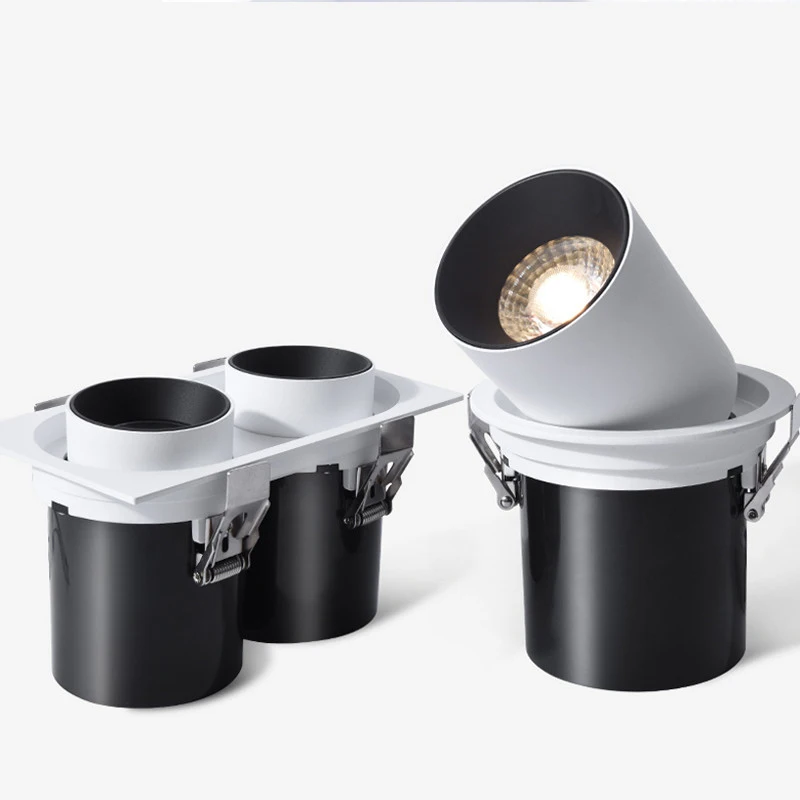 

NEW High Quality 12W 20W Cabinets CREE LED Stretch Downlight Clothing Embedded Telescopic Downlight Shell Double Grille Lamp
