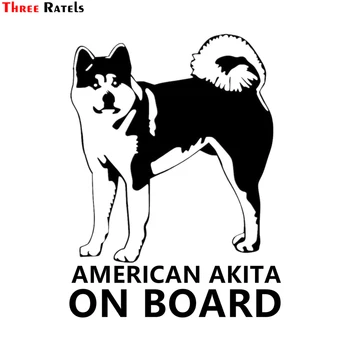 

Three Ratels TZ-1150 20*15cm 1-3 pieces car sticker American akita on board funny car stickers auto decals