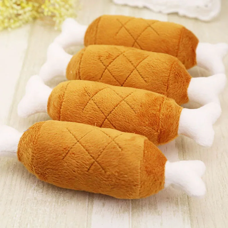 

1Pc Dog Toys Pet Puppy Chew Squeaker Squeaky Plush Sound Chicken Drumstic Designs Toys Pet Products For Small Dogs Chihuahua Pug