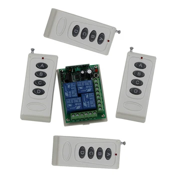 

DC 24V 4CH Relay Receiver Transmitter RF Remote Control Switch Wireless Controller 315/433 Long Range Remote Switch