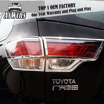 

JGRT car styling For Toyota Highlander Tail lamp chrome strips 2015-2017 kluger car special modified taillights frame trim strip