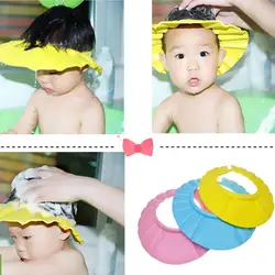 Новый Регулируемый качественный Удобный безопасный мода мягкий душ кепки Защитная шляпа мыть волосы детей шампунь шторы для ванной #66830