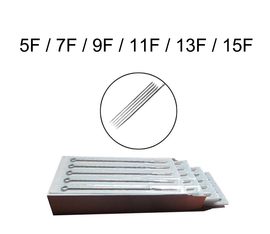 

50pcs Assort Sterilized Tattoo Needles 5/7/9/11/13/15F Flat Needles Disposable Body Art Tattoo Blades Tattoo Supplies