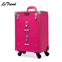 Многофункциональный Профессиональный макуп Скалка багажа Spinner Косметический Кейс на колесиках переносить чемоданы колеса кабины дорожная сумка