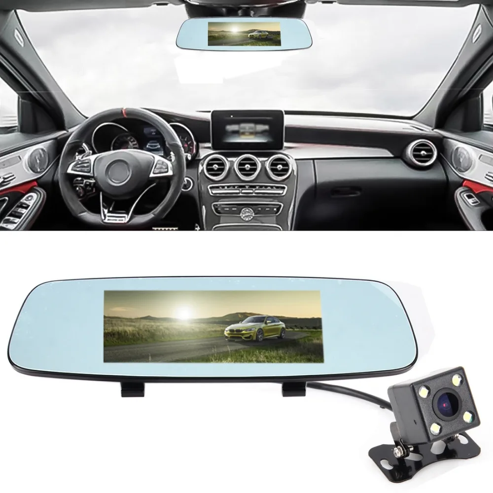 

Car Driving recorder Multi-functional Smart Car Rear View Mirror Video Record Camera Support TF Card / Motion Detection