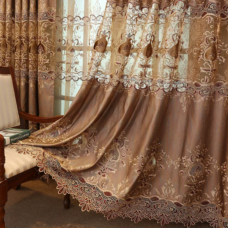 

Luxury Curtains Curtain for Living Room Gold Villa Bedroom Boys Curtains for Bedroom Girls Water Embroidered Curtains Fabric.