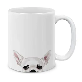 

White Chihuahua Ceramic Coffee Gift Mug Tea Cup, 11 OZ