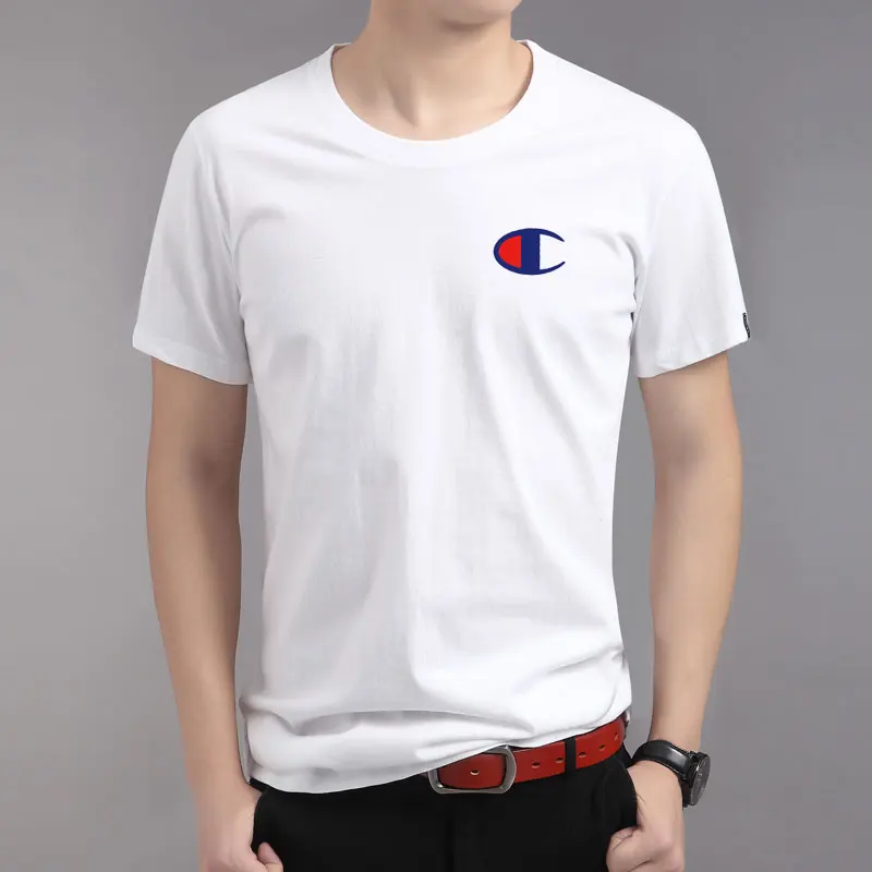 

2019 Casual Plus Size Men's T-shirt Men 100% Cotton Print Short-sleeve T Shirt O-neck Print Mens Tops Tees High Quality S-5XL