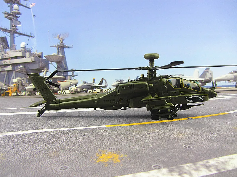 Вертолет Apache модель AH-64D высокая имитация статического готового самолета 1: 72 армии США