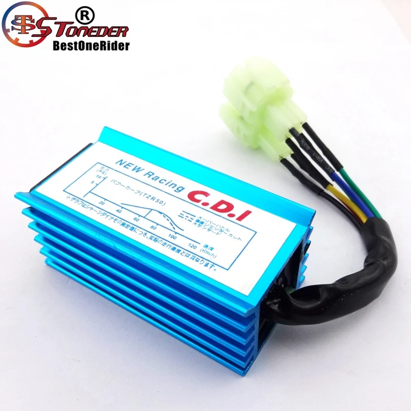 STONEDER Blue Racing 6 Pin AC cdi-зажигание коробка для GY6 двигателя 50cc 90cc 110cc 125cc 150cc китайский Мопед Скутер ATV квадроцикл багги