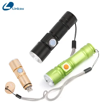 

Mini Zoom Rechargeable 3 Mode Tactical Flash Light Torch Powerful USB LED Flashlight AC Lanterna For Outdoor Travel Lighting