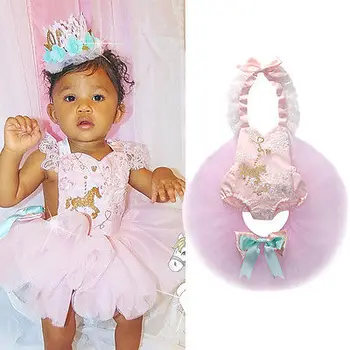 

Baby Girls Toddler Infant Clothes Romper+Tutu Skirt Wedding Party Outfits Set Baby Clothing