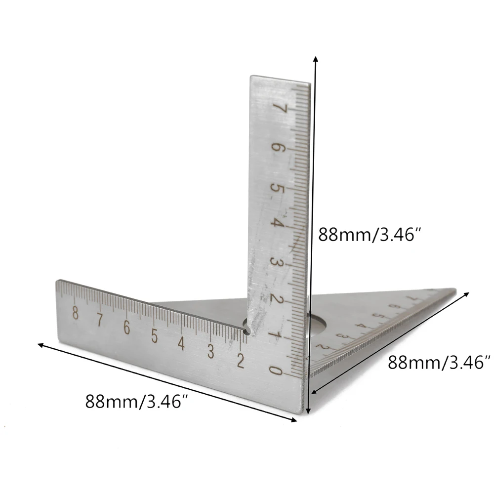 45 90 градусов линейка Рафтер Из Нержавеющей Стали Угловые линейки квадратов макет клещи треугольные измерительные приборы для деревообработки измерительный инструмент