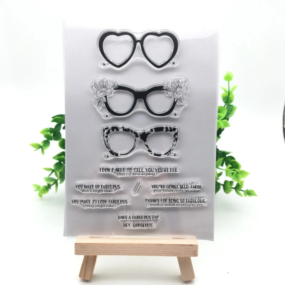

glasses Transparent Clear Silicone Stamp/Seal for DIY scrapbooking/photo album Decorative clear stamp
