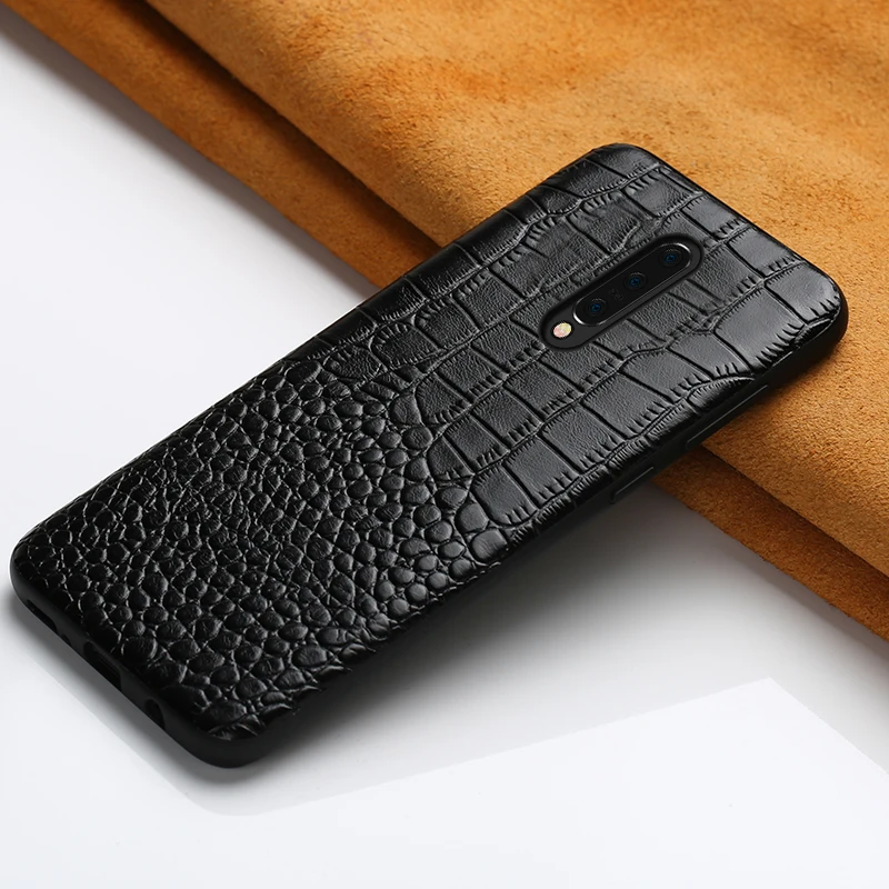 

Genuine Leather Case For Oneplus 7 7 Pro 6 6T Phone Armor for 5 5T luxury marvel Shockproof 360 Full Cover crocodile Garin Cases