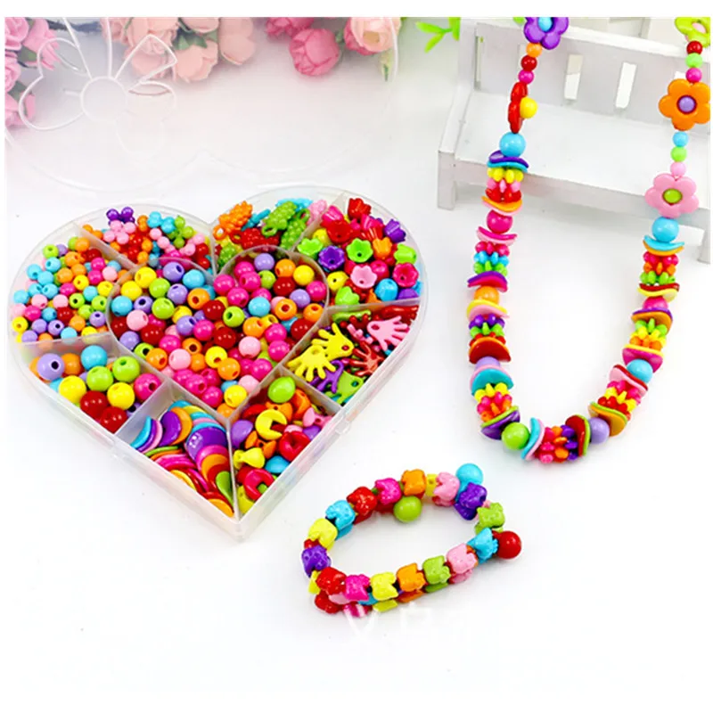 DIY Bracelet Toys Plastic Handmade String Beads Set Puzzle Toys Jewelry