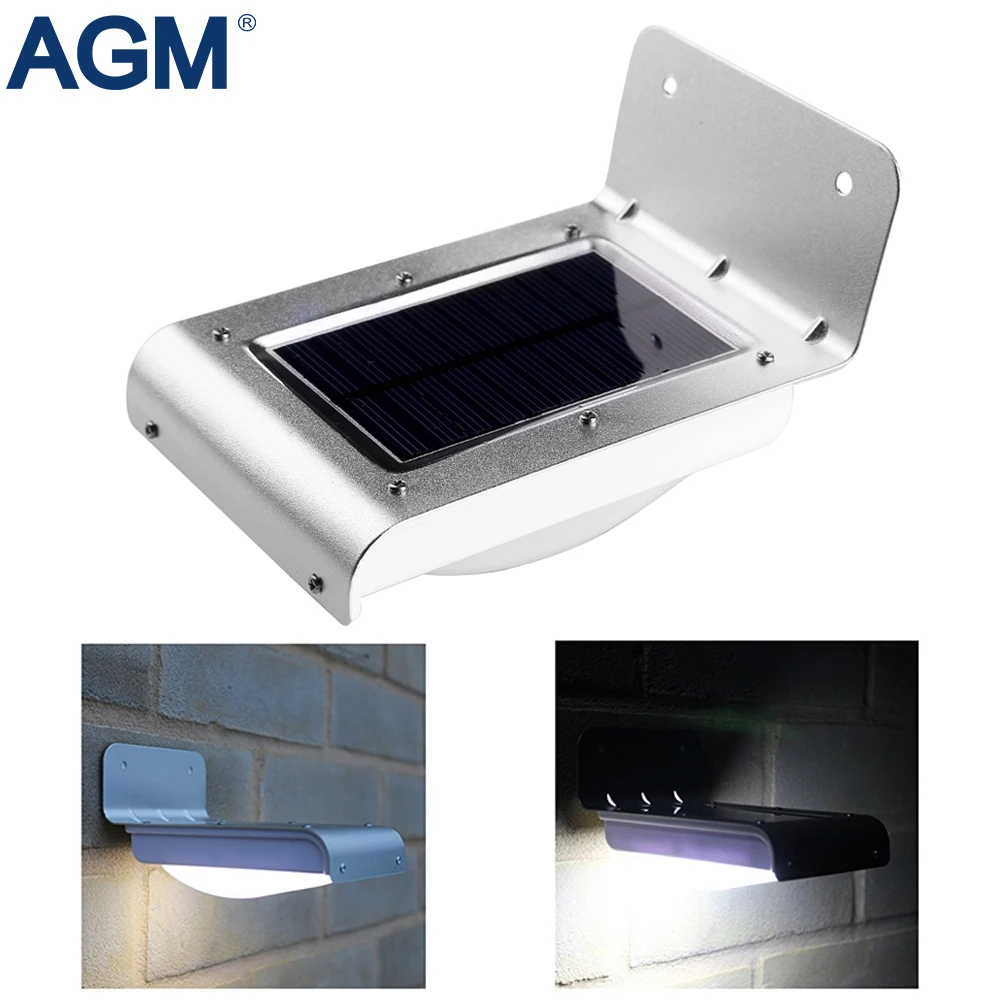 

AGM LED Solar Wall Light 16 Leds PIR Motion Sensor Solar Powered Panel Waterproof Security Lamp For Outdoor Garden Patio Path