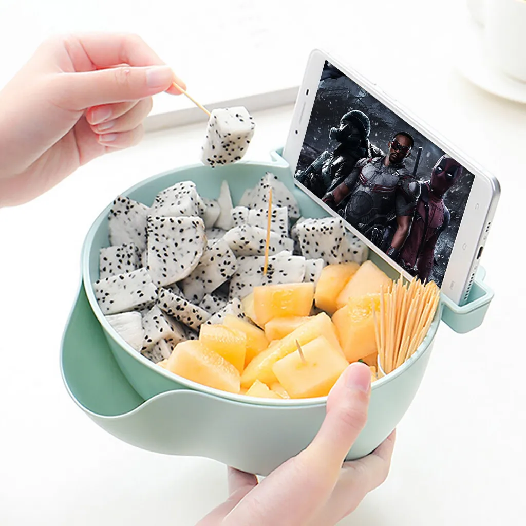 

2019 Hot Sale Drawer Lazy Fruit Box Mobile Phone Holder Snacks Rubbish Storage Box