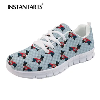 

INSTANTARTS Tenis Female Women Air Mesh Shoes 3D Cute Animal Dog Scottish Terrier Print Breathable Flats Sneakers Ladies Flats